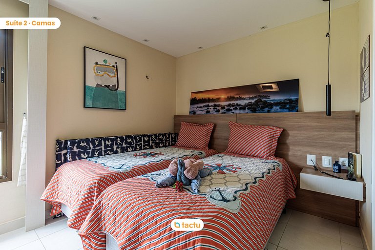 Bangalô TÉRREO 70 m2 FRENTE MAR no VG Sun Cumbuco por Tactu