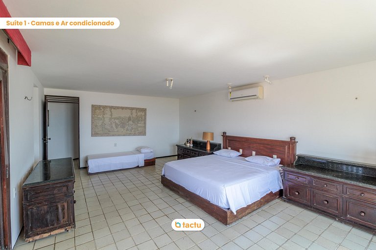 Casa Frente Mar com Serviço e próxima ao Beach Park