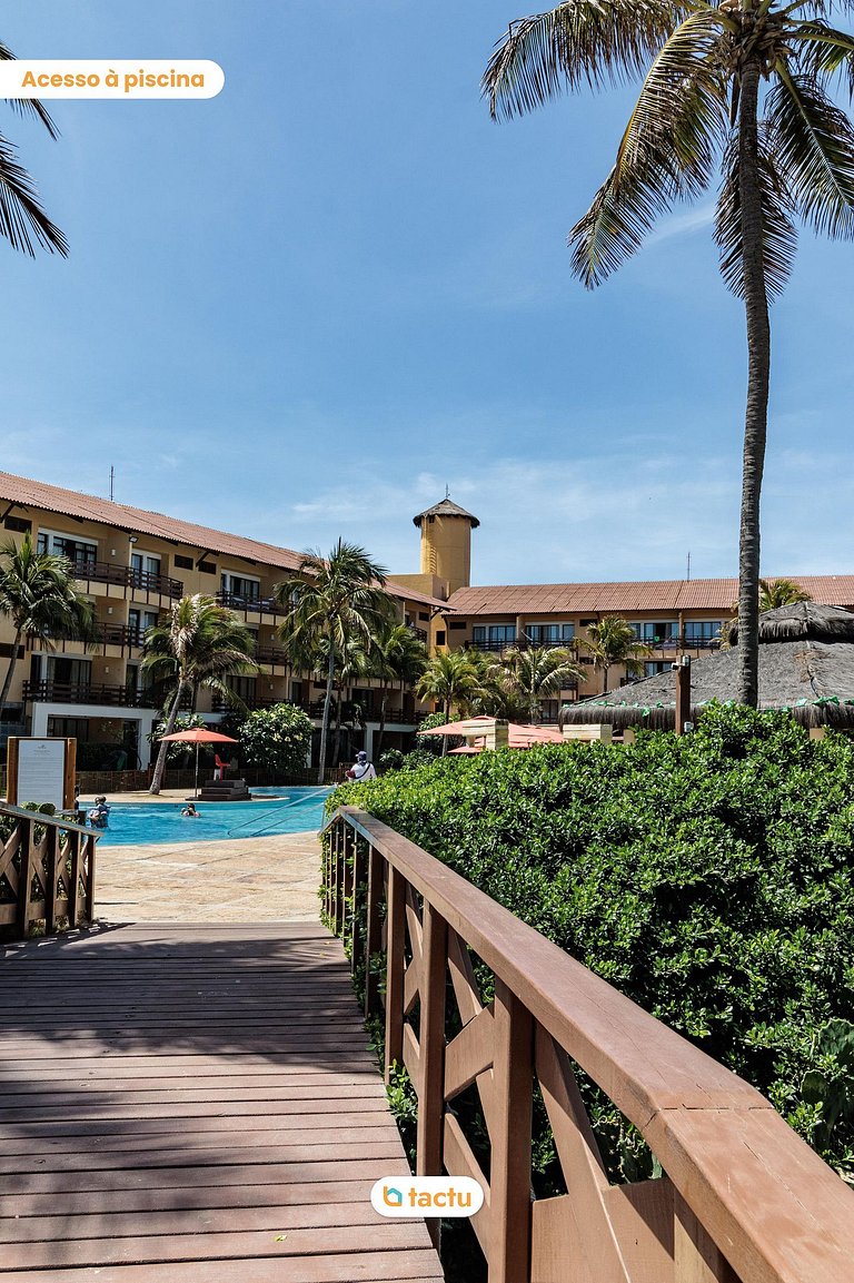 Suíte vista mar em resort na beira da praia no Porto das Dun