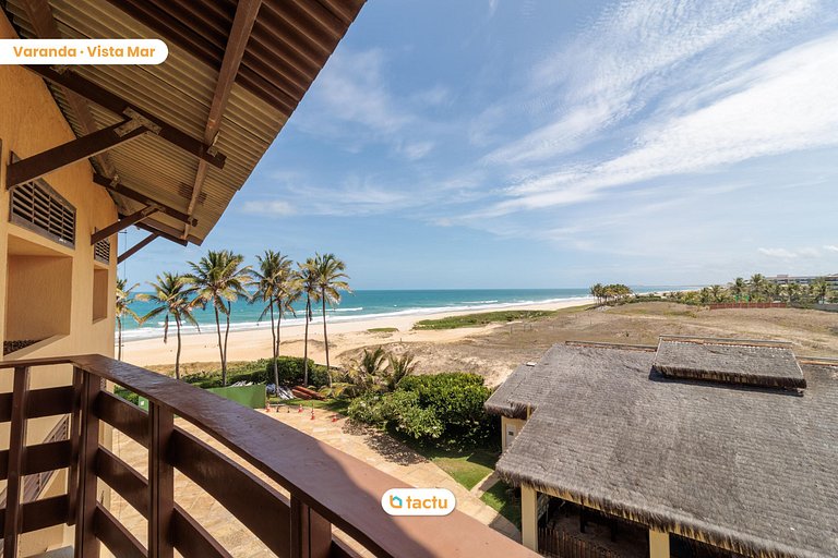 Suíte vista mar em resort na beira da praia no Porto das Dun