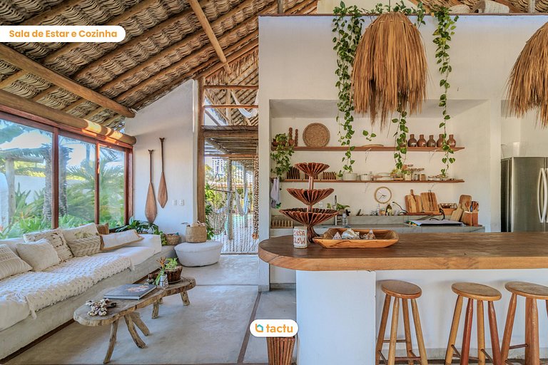 Casa Slow na praia da Taíba com vista para a praia