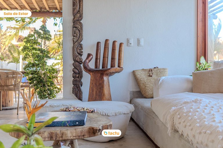 Casa Slow na praia da Taíba com vista para a praia