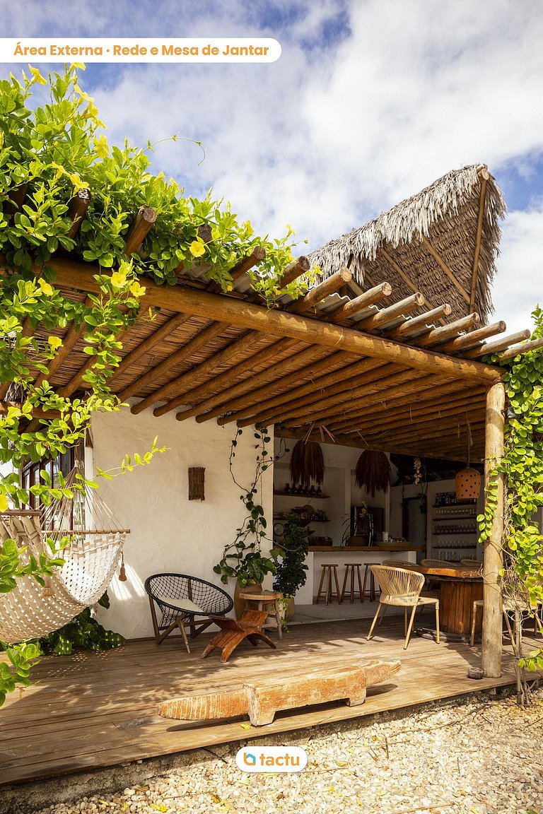 Casa Slow na praia da Taíba com vista para a praia