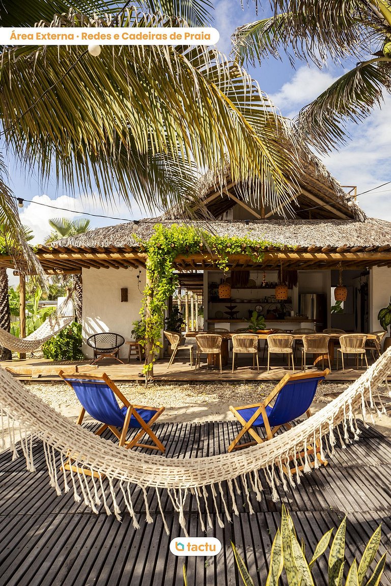 Casa Slow na praia da Taíba com vista para a praia