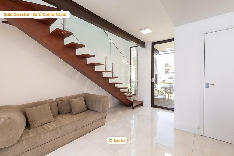 Duplex luxo em condomínio ao lado da praia