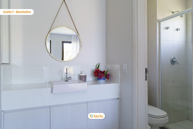 Apartamento com linda vista jardim e mar no VG Sun