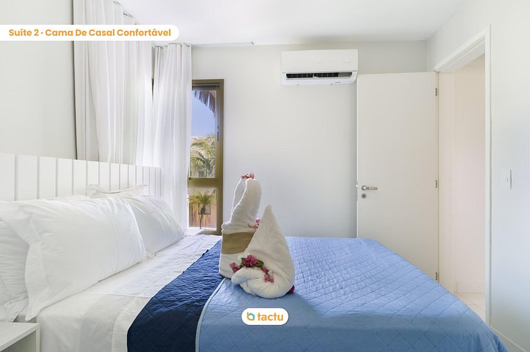 Apartamento com linda vista jardim e mar no VG Sun