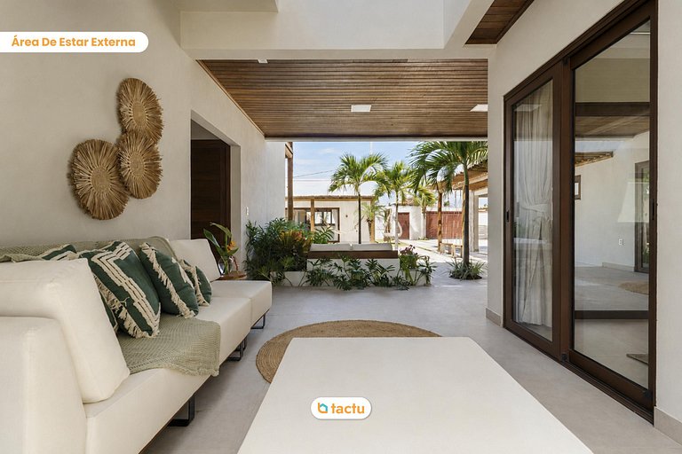 Vila de lujo en Fortim: tenis de playa y piscina