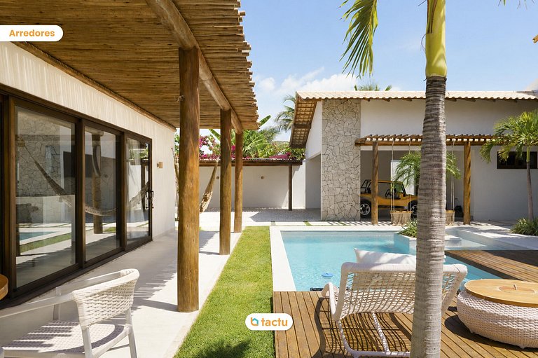 Vila de Luxo em Fortim: Beach Tennis e Piscina